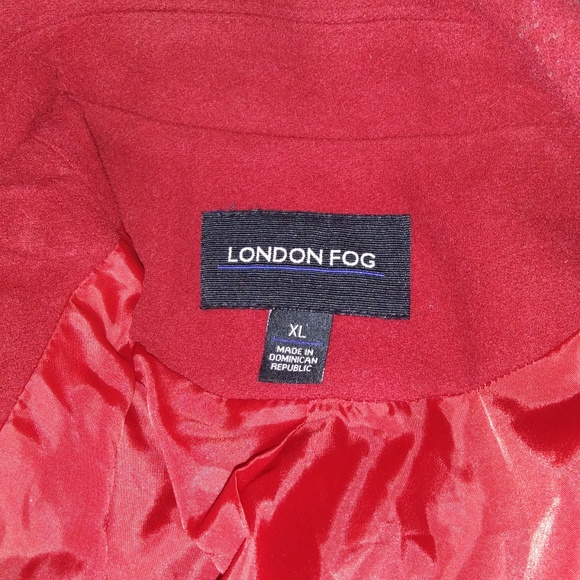 London Fog Women's Red Winter Pea Coat - Picture 6 of 8